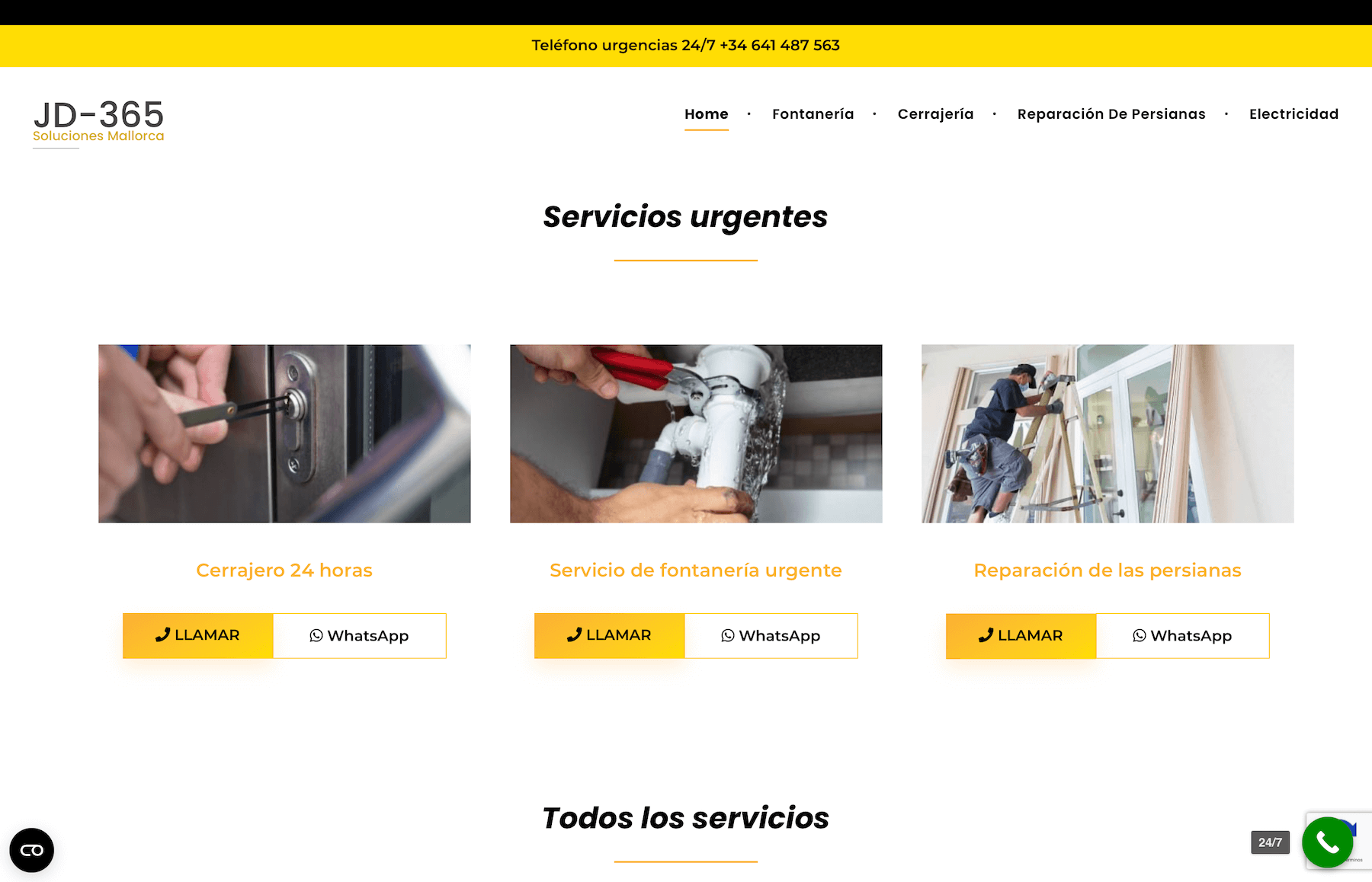 optimized Website for urgent services