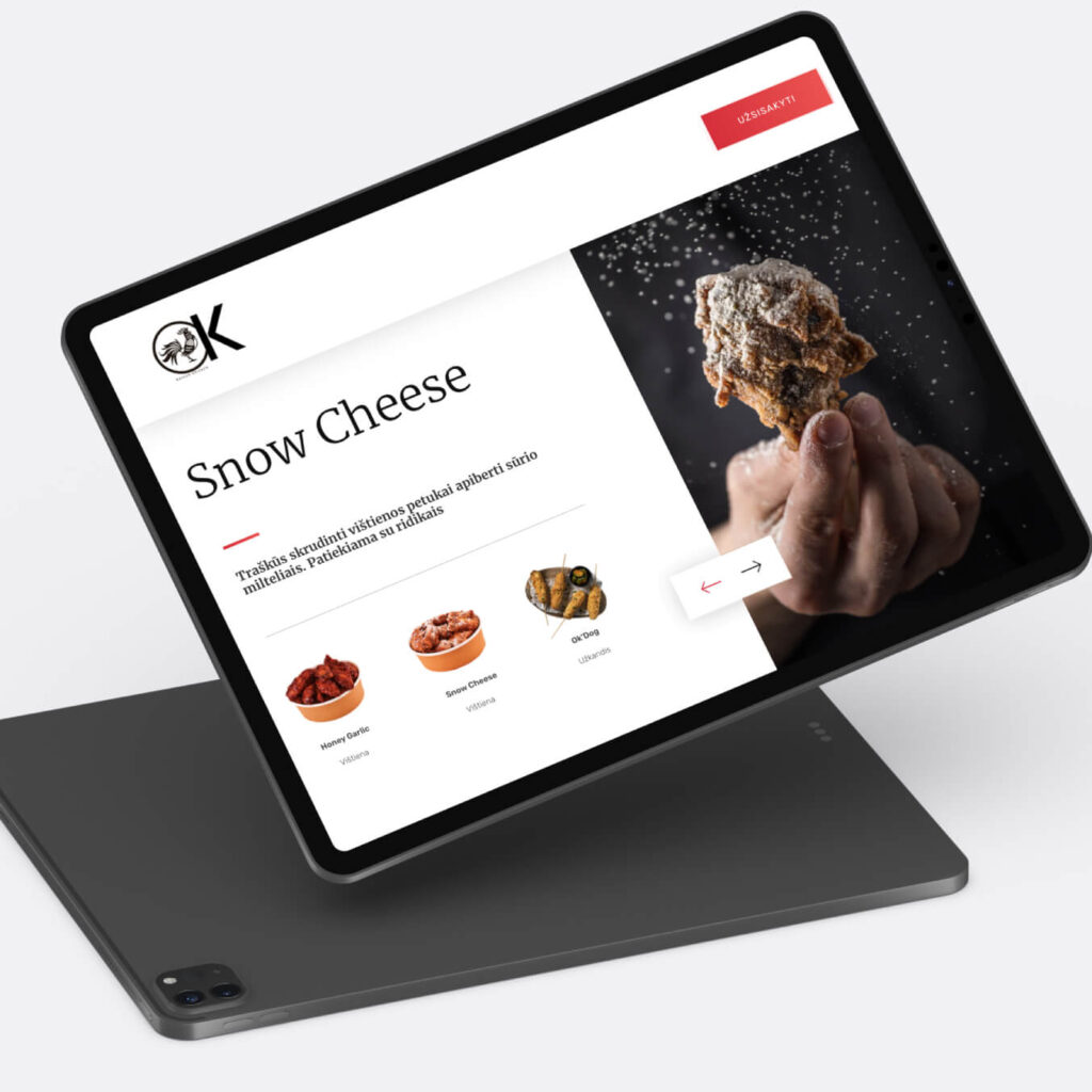 Web design for a Korean restaurant