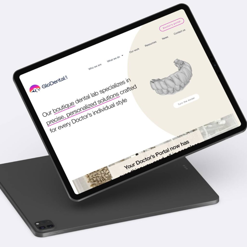 Dental Lab website, designed by Vicius, web design online, UI/UX Designer