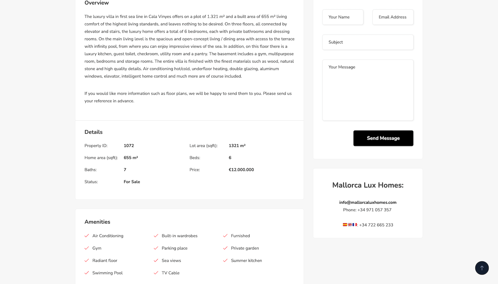 Website for a real estate agency