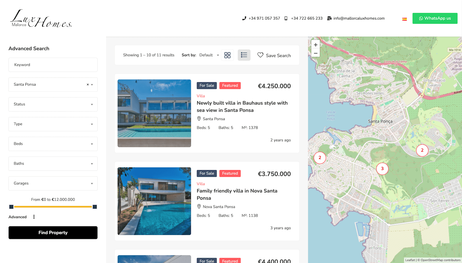 Website for a real estate agency
