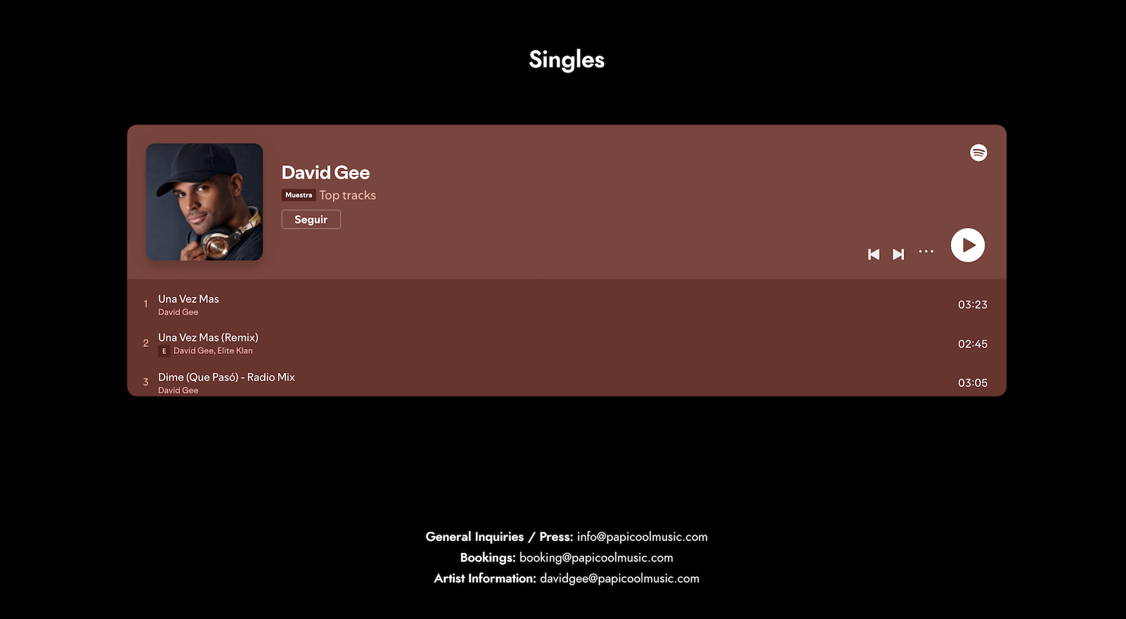 Music label Webpage design