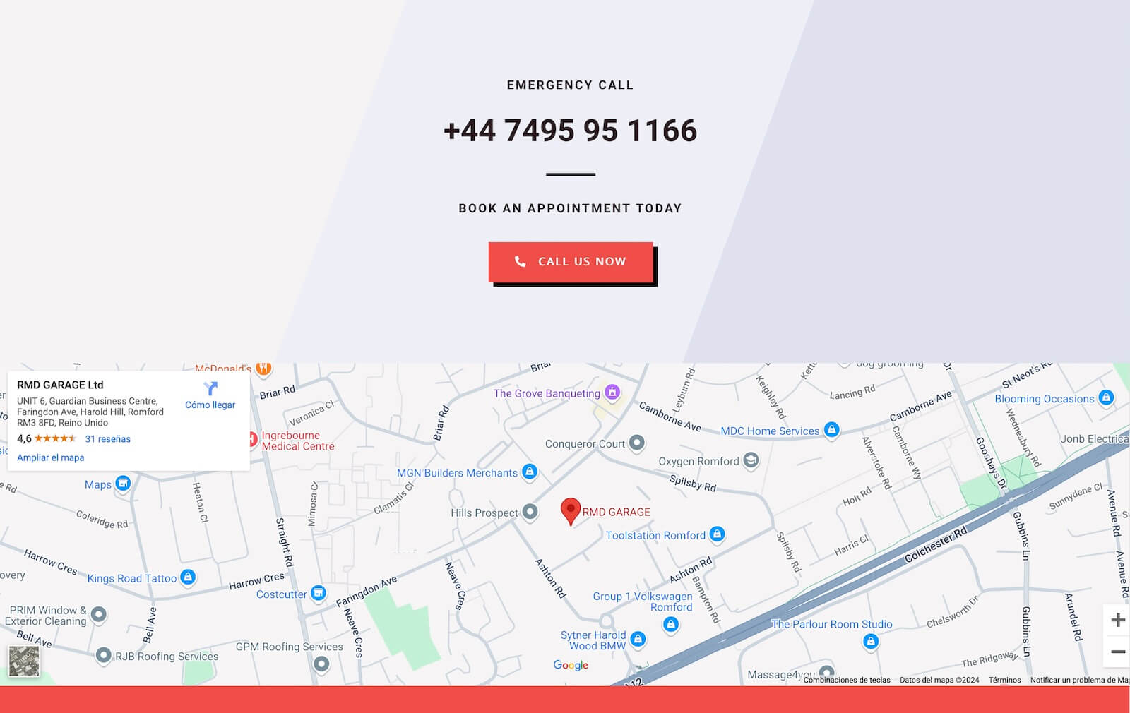 Informative Website for a Local Garage - RMD Garage