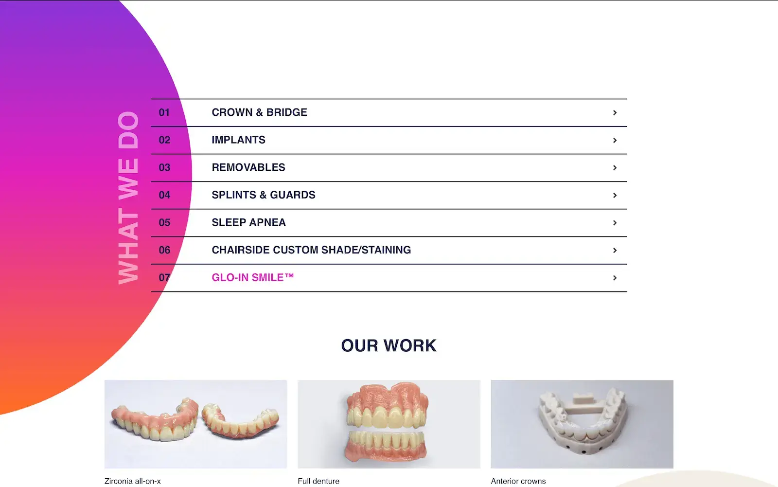 Desarrollo de página web para un laboratorio dental glodental desktop1.webp