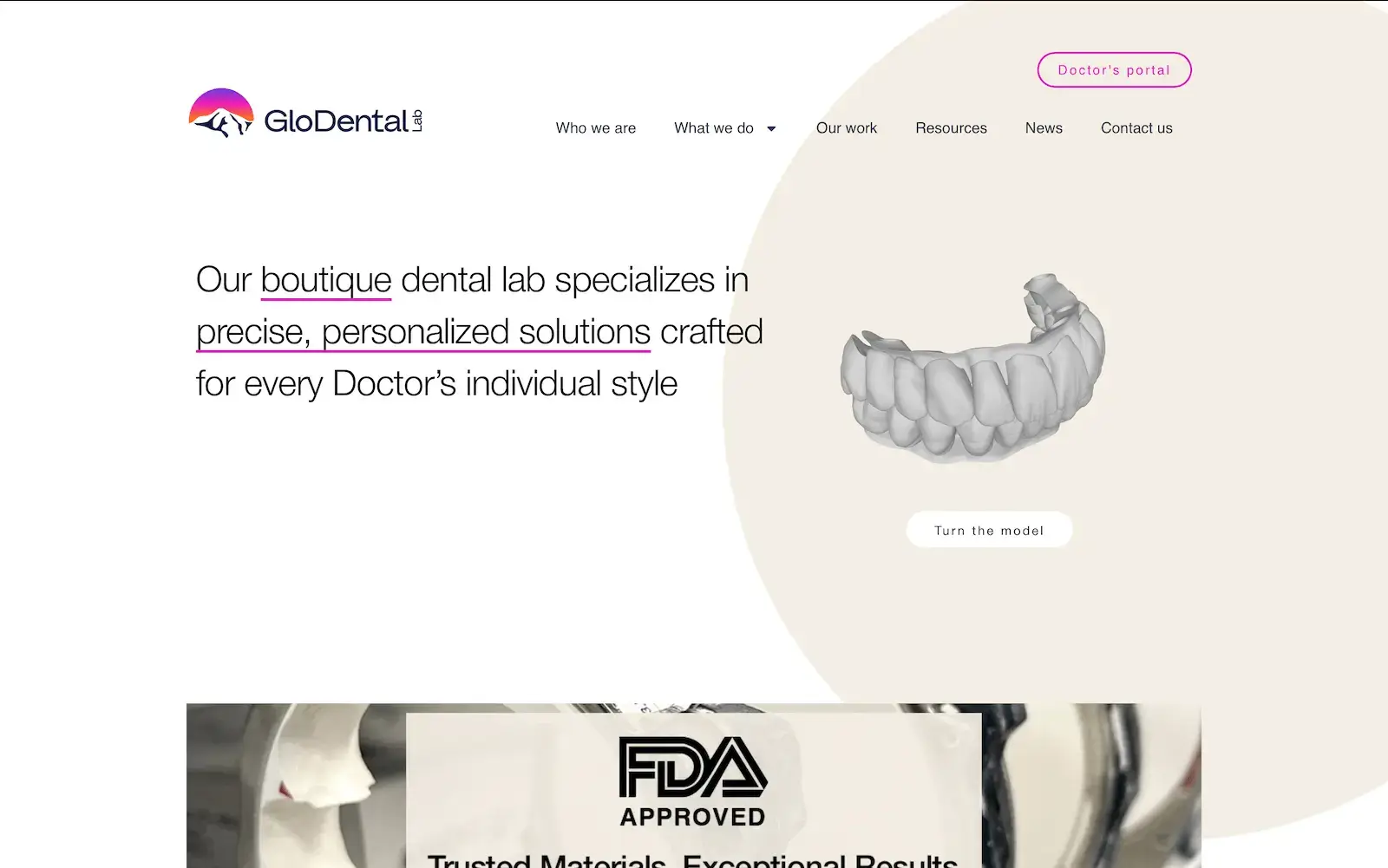 Desarrollo de página web para un laboratorio dental glodental desktop6.webp